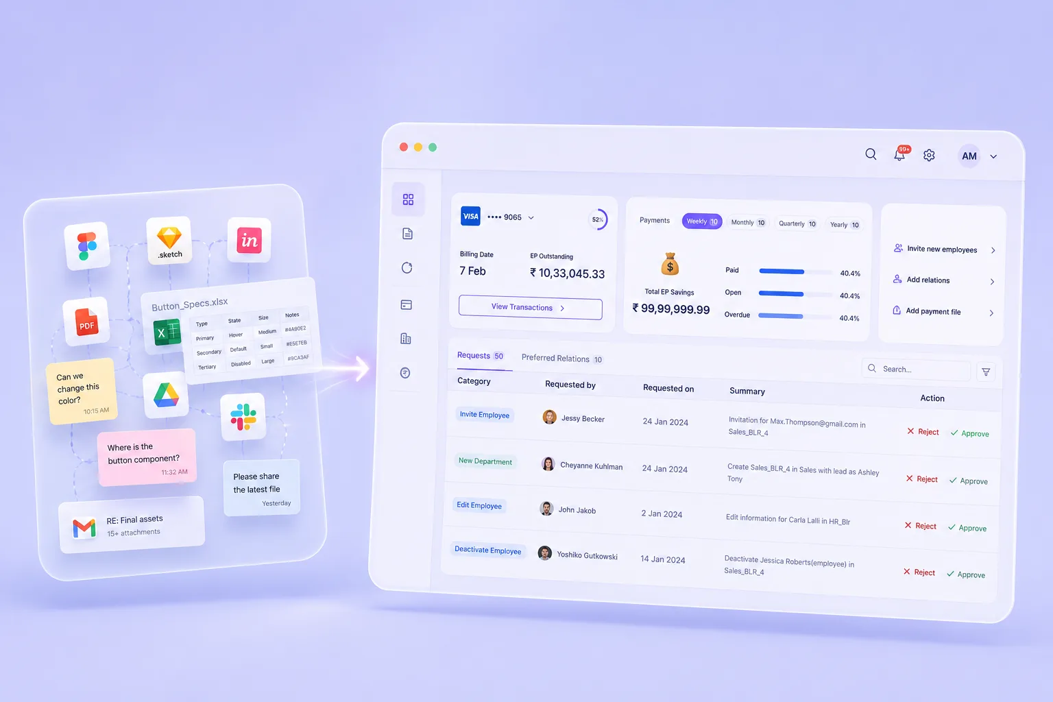 Converj fintech product dashboard